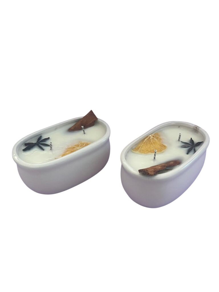 Velas aromáticas artesanales de cera de soya